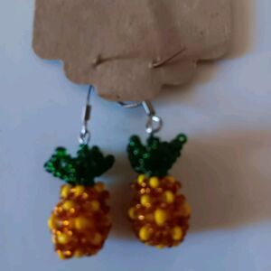 Earrings Hook Pineapple Dangle Drop coconut girl Boho Tropical Hippie beachy